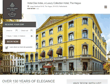 Tablet Screenshot of hoteldesindesthehague.com